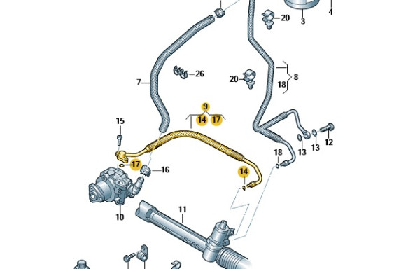 Servolenkung Schlauch VW Amarok 2H1422893E NEU