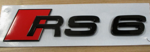 Original Audi RS6 Schriftzug Schwarz Emblem Logo Hinten Heckklappe 4K0853740 T94