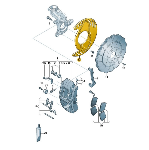 Original Audi RS3 (8V) Deckblech Set Bremsscheibe Vorderachse Ankerblech vorn NEU