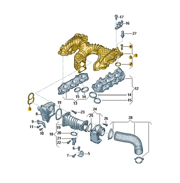 Ansaugbrücke Saugstutzen Saugrohr Audi A5 A6 A7 A8 Q5 Q7 Q8 059129711EA NEU