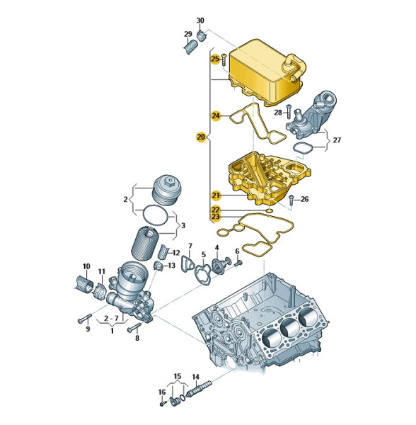 Original Volkswagen Ölkühler 059117015P