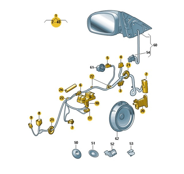 Original Kabelbaum Tür Leitungssatz vorne links Skoda Fabia Roomster 5J0971120HC