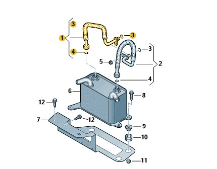 Original Öldruckleitung Getriebe Ölkühler VW T5 7H0317821A