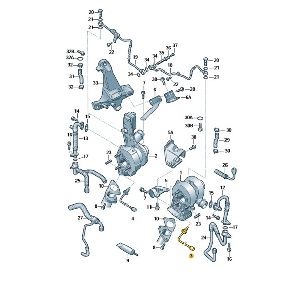 Original Drehzahlgeber Turbolader Audi A8 05A927321F Neu