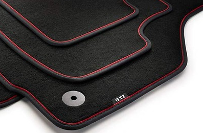 Original VW Golf 7 5G GTI Fußmatten schwarz/rot Velours Textilmatten Design OEM