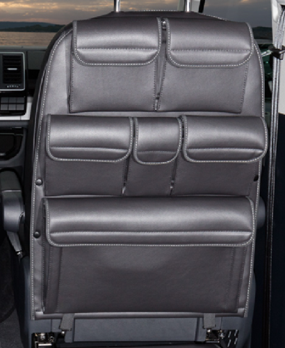 UTILITY für Fahrer-/Beifahrersitz VW T6/T5 California Beach / Multivan, Design „Leder Titanschwarz“