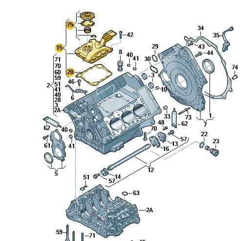 Original Ölabscheider Entlüftungsblende Audi A4 A5 A6 A7 VW Touareg 06E103547AH