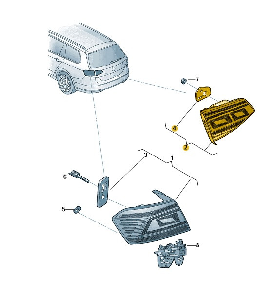 Volkswagen Passat LED-Schlussleuchte Links 3G9945307N