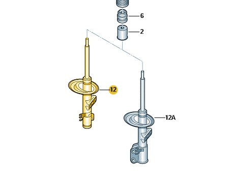 Original Stossdämpfer vorn links VW T6 7E5413031J Neu
