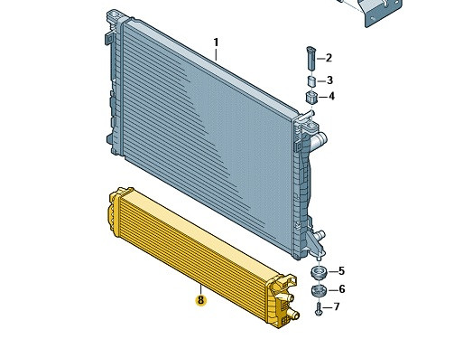 Original Zusatzkühler unten Audi A4 A5 A6 8W0145804A Neu