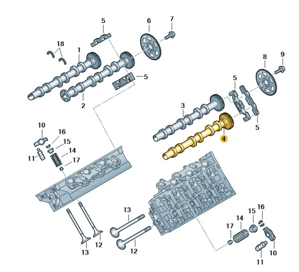 Original Nockenwelle Audi A4 A5 A6 A7 A8 Q5 Q7 Q8 Touareg 059109012EN Neu