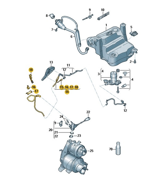 Original VW Passat Dosierleitung Einspritzventil Ad-Blue 3Q0131984AE NEU