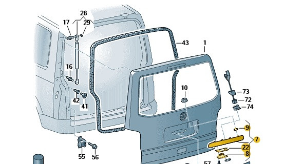 Original Lichtleiste satinschwarz VW T5 T6 7E0827329F 9B9 - NEU