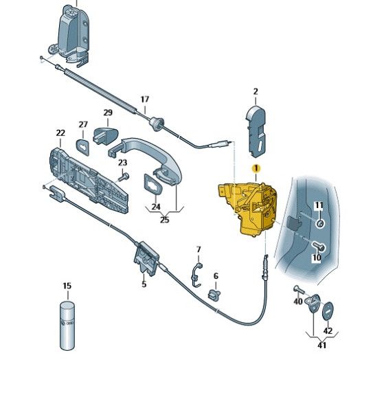 Original Türschloss rechts hinten Seat Alhambra VW Sharan 7N0839016Q Neu