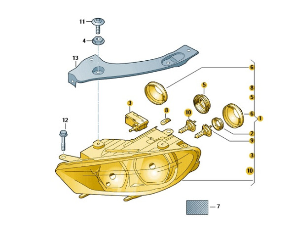 Original Scheinwerfer vorne rechts VW Scirocco 1K8941006Q Neu