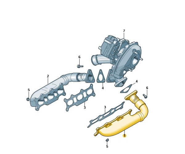 ORIGINAL Abgaskrümmer Links für VW AUDI 3,0 TDI 059253033BP CAHA CAGB CAHB NEU!!