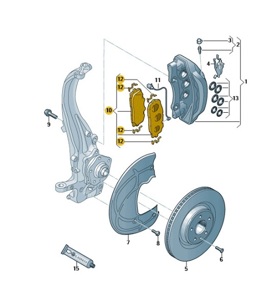 Original Audi A6 A7 A8 VW Touareg Bremsbeläge vorne 4M0698151BL