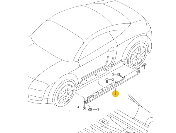 Original Unterholmverkleidung Schweller rechts Audi TT 8N 8N0853564A