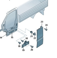 Original VW T5 Bus Blende Säule B links unten Verkleidung Säulenverkleidung OEM Original VW T5 Bus Blende Säule B links unten Verkleidung Säulenverkleidung OEM