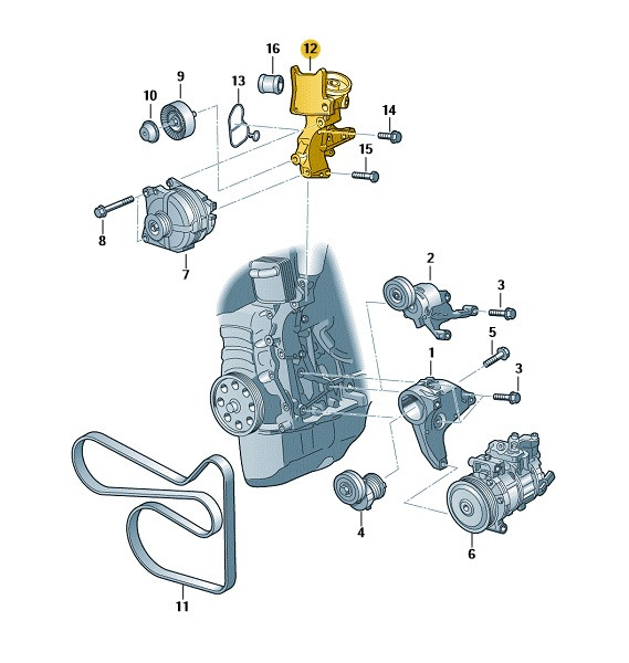 Original Halter für Drehstromgenerator Audi Seat Skoda VW 03F903141F Neu