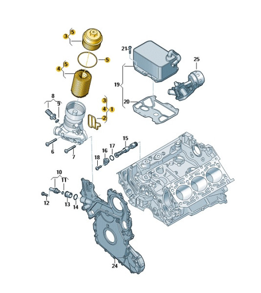 Original Ölfilter mit Flansch Audi A4 A5 A6 A7 A8 Q5 Q7 Q8 059115389AM Neu