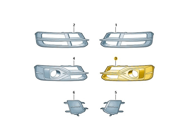 Audi A6 Allroad Luftführungsgitter 4G0807647N 9B9 satinschwarz links