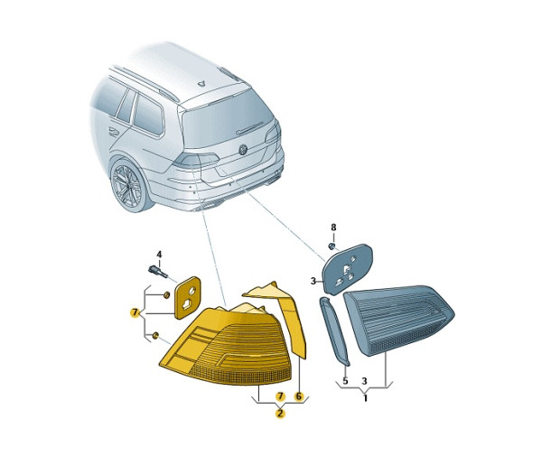 Original Schlussleuchte Rückleuchte Rücklicht rechts VW Golf Variant 5G9945096E