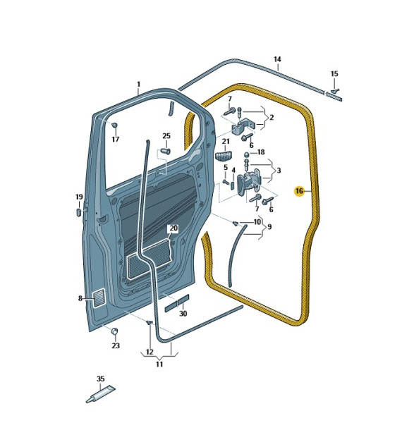 Original VW T5 T6 Türdichtung Dichtung Abdichtung rechts und links an Karosserie NEU