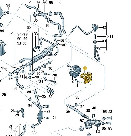 Original VW Audi Seat Skoda Kühlmittelpumpe Wasserpumpe 1.2 TSI Kühlwasserpumpe