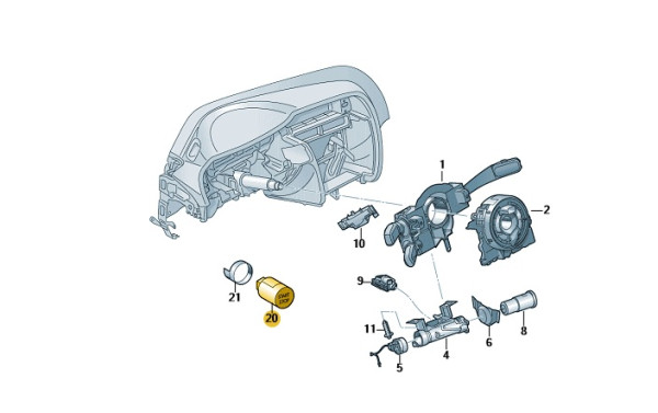 ORIGINAL Skoda Start-Stop Schalter KAROQ KODIAQ SUPERB III SCALA 3V0905217AWHS