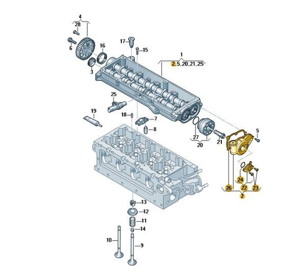 Original Nockenwellengehäuse Audi A3 Skoda Octavia VW Golf 04L109096