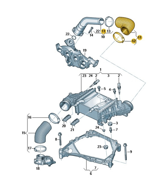 Original Ladeluftschlauch Schlauch VW Crafter T6 04L145822 Neu