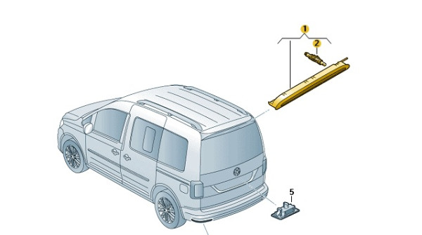 Original VW - 2K0945087J - CADDY 2K 3. Bremsleuchte NEU-
