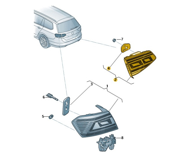 Volkswagen Passat LED-Schlussleuchte Links 3G9945307N