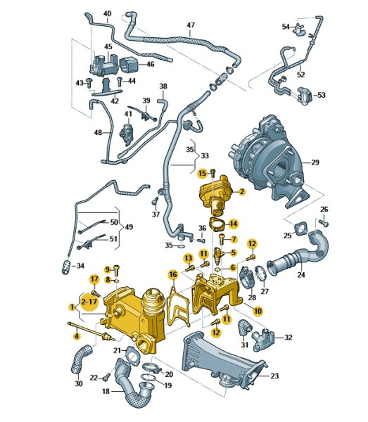 Original Agr Kühler Abgaskühler Audi A6 A7 Q5 059131515FQ Neu