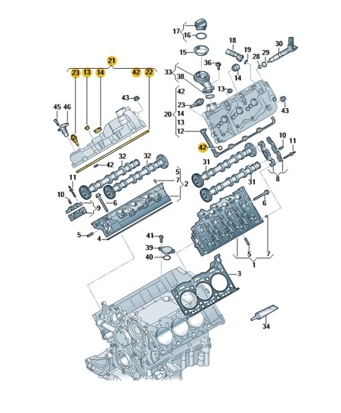 Zylinderkopfhaube Zyl 1-3 Audi A4 A5 A6 A7 A8 Q5 Q7 Q8 059103470CS