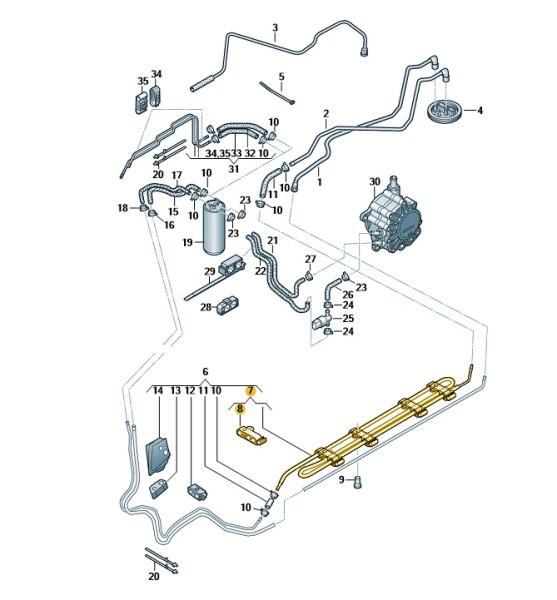 Original Kühlkörper Kraftstoffkühler Dieselkühler Audi A6 4F0203572E Neu
