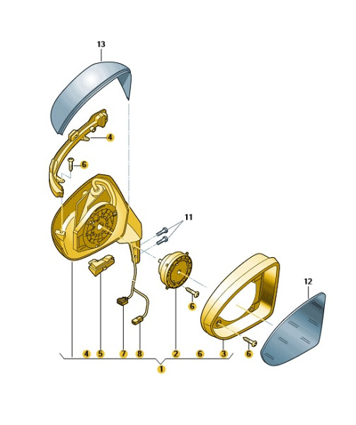Original Außenspiegelgehäuse Außenspiegel links VW Golf 7 (5G) 5G1857507BF9B9