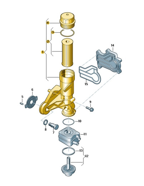 Ölfilterhalter mit Ölfilter Deckel Halter Original VW LT Crafter 074115405T
