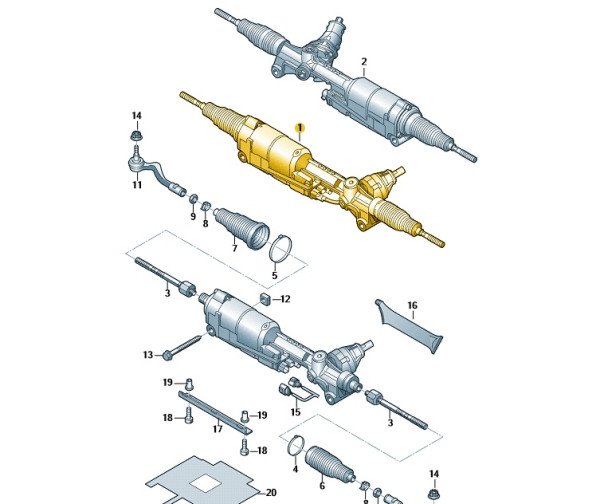 Original Lenkgetriebe mit Spurstangengelenk innen Audi A6 A7 A8 4G1423055EA NEU