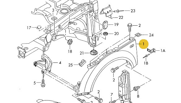 Original Kotflügel links Audi TT 8N 8N0821105 NEU