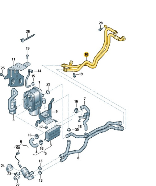 Original Kühlmittelrohr Kühlmittelleitung VW Tiguan 5N0815097 Neu