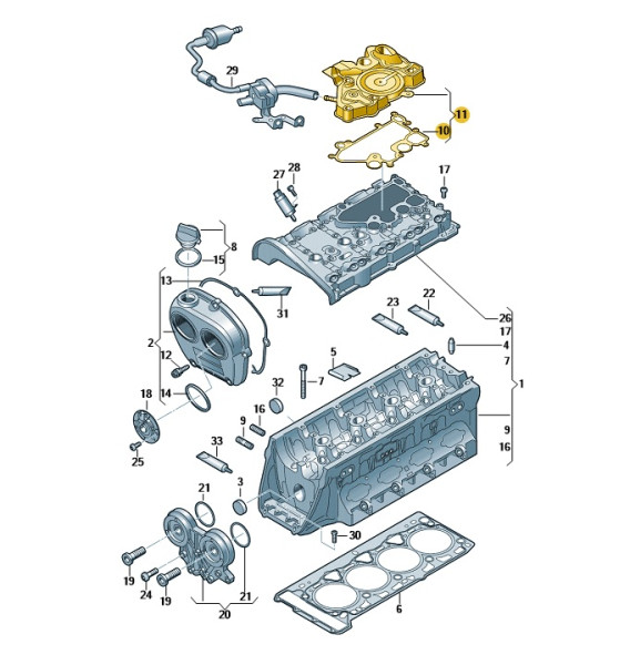 Original Ölabscheider Kurbelgehäuseentlüftung Audi Seat Skoda VW 06K103495BL Neu