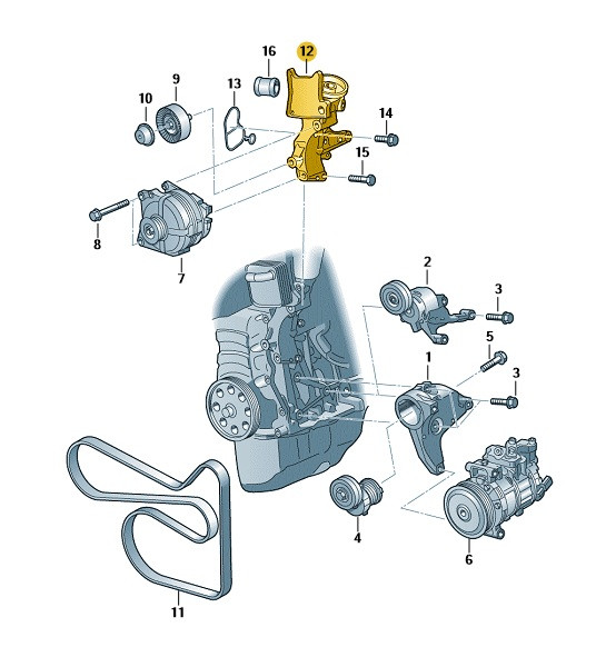 Original Halter für Drehstromgenerator Audi Seat Skoda VW 03F903141F Neu