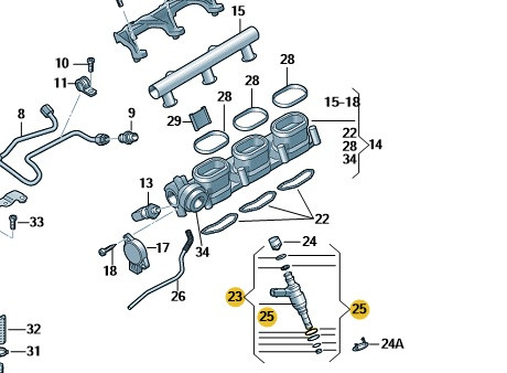 Original Einspritzventil Audi A4 A5 Q5 Q7 VW Touareg 3.0 TFSI 06E906036AL Neu